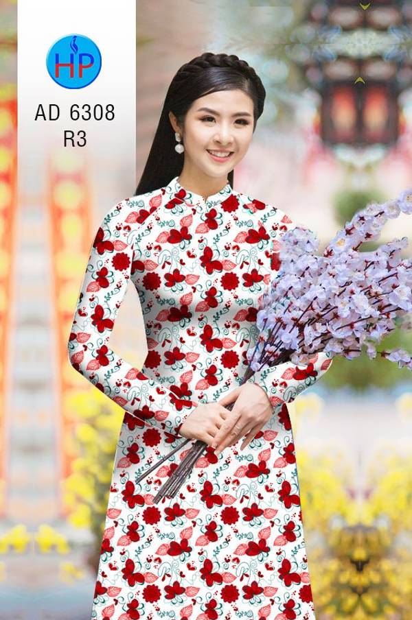 Vải Áo Dài Hình Bướm Độc Đáo AD 6308