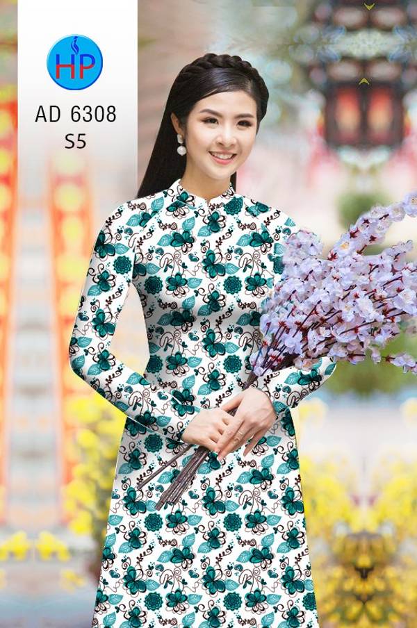 Vải Áo Dài Hình Bướm Độc Đáo AD 6308
