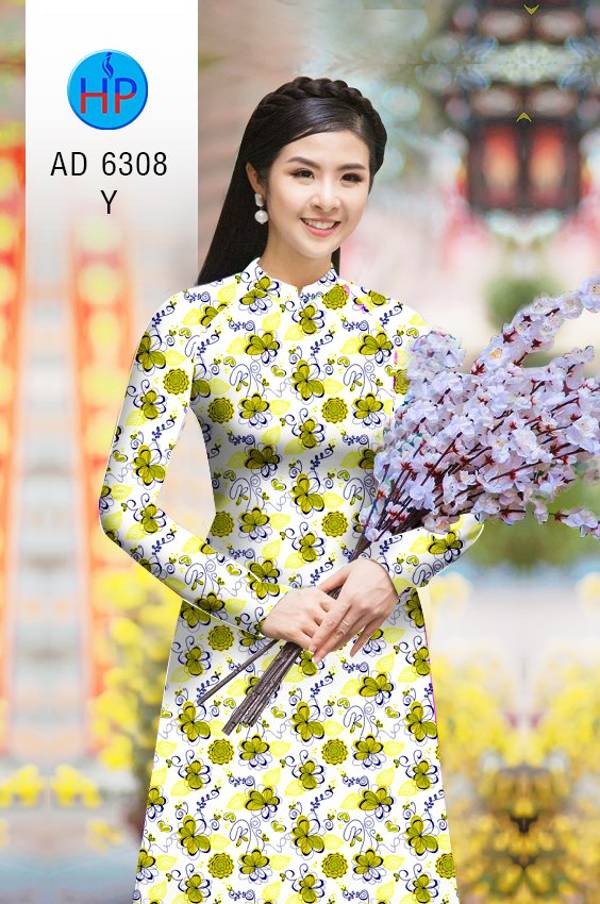 Vải Áo Dài Hình Bướm Độc Đáo AD 6308