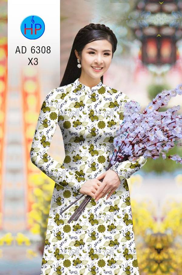 Vải Áo Dài Hình Bướm Độc Đáo AD 6308