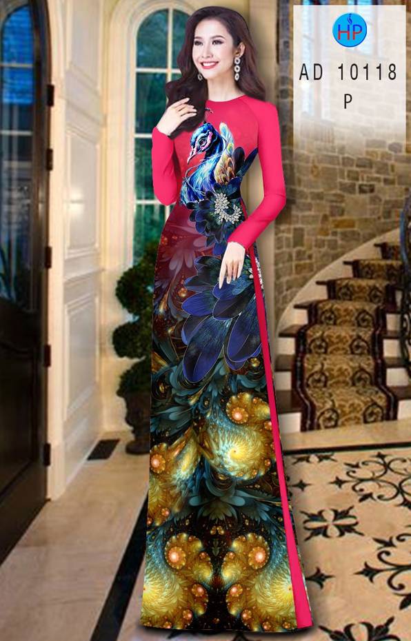 Vải Áo Dài Chim Công Vừa Ra  AD 10118