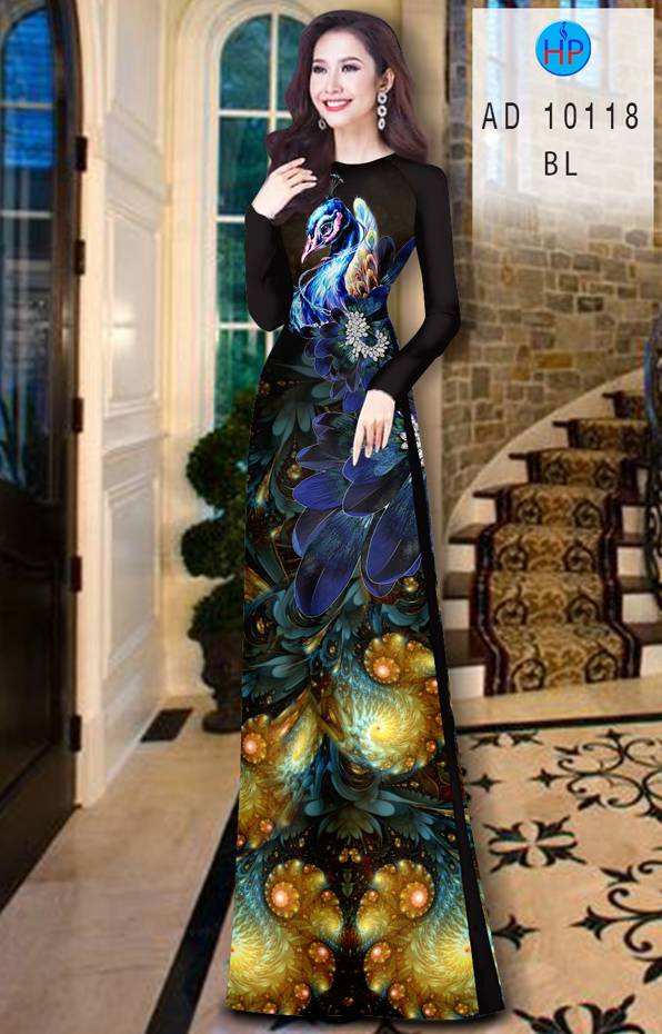 Vải Áo Dài Chim Công Vừa Ra  AD 10118