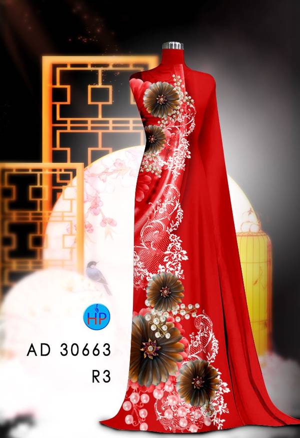 Vải Áo Dài Hoa In 3D Mới Ra AD 30663 38 Vải Áo Dài Hoa In 3D Mới Ra AD 30663