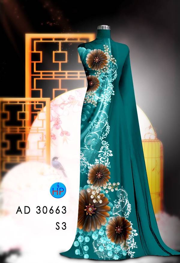 Vải Áo Dài Hoa In 3D Mới Ra AD 30663 39 Vải Áo Dài Hoa In 3D Mới Ra AD 30663