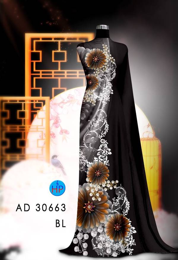 Vải Áo Dài Hoa In 3D Mới Ra AD 30663 49 Vải Áo Dài Hoa In 3D Mới Ra AD 30663
