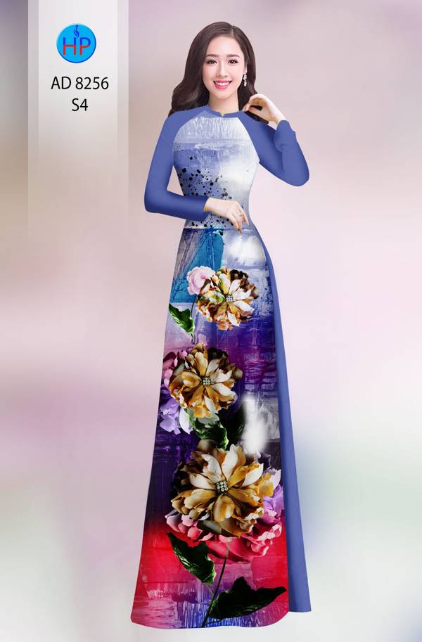 Vải Áo Dài Hoa In 3D Độc Đáo AD 8256 42 Vải Áo Dài Hoa In 3D Độc Đáo AD 8256