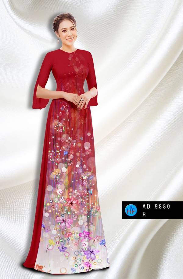 Vải Áo Dài Hoa In 3D Vừa Ra AD 9880 38 Vải Áo Dài Hoa In 3D Vừa Ra  AD 9880
