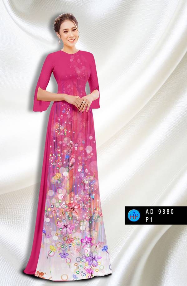 Vải Áo Dài Hoa In 3D Vừa Ra AD 9880 39 Vải Áo Dài Hoa In 3D Vừa Ra  AD 9880