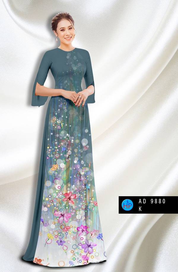 Vải Áo Dài Hoa In 3D Vừa Ra AD 9880 41 Vải Áo Dài Hoa In 3D Vừa Ra  AD 9880