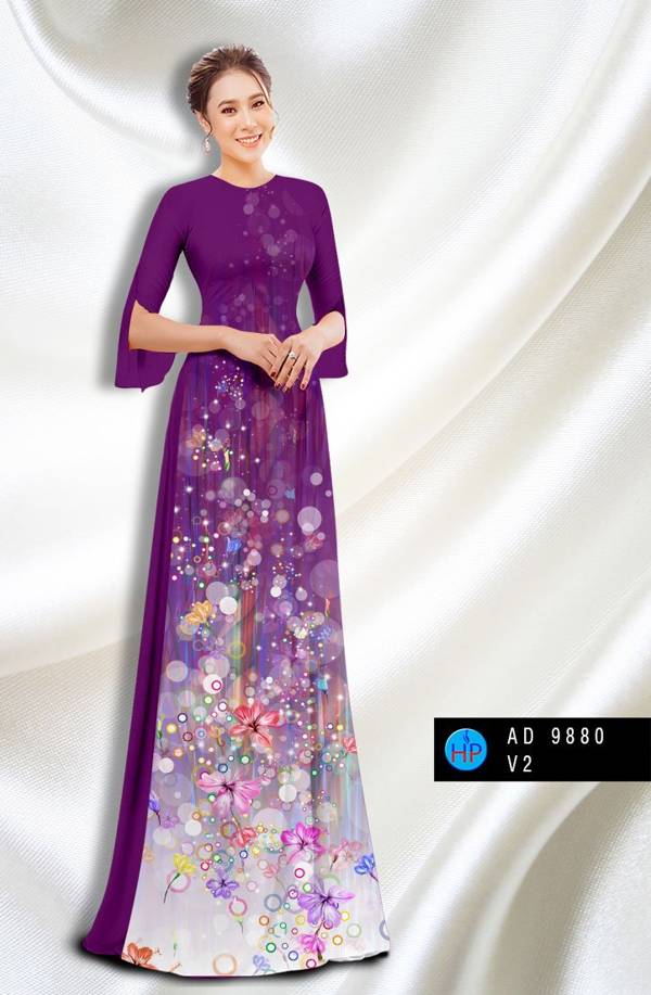 Vải Áo Dài Hoa In 3D Vừa Ra AD 9880 42 Vải Áo Dài Hoa In 3D Vừa Ra  AD 9880