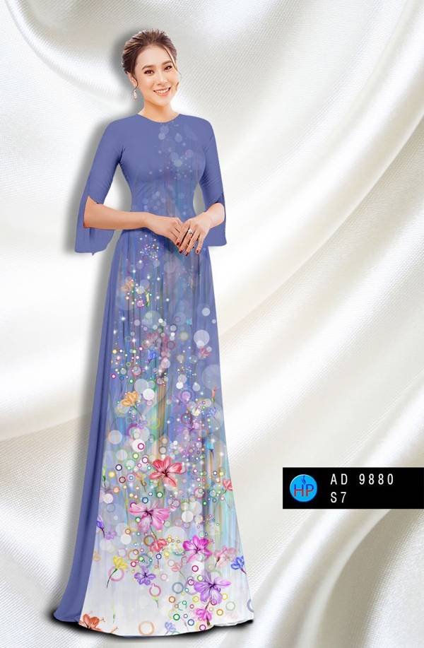 Vải Áo Dài Hoa In 3D Vừa Ra AD 9880 46 Vải Áo Dài Hoa In 3D Vừa Ra  AD 9880