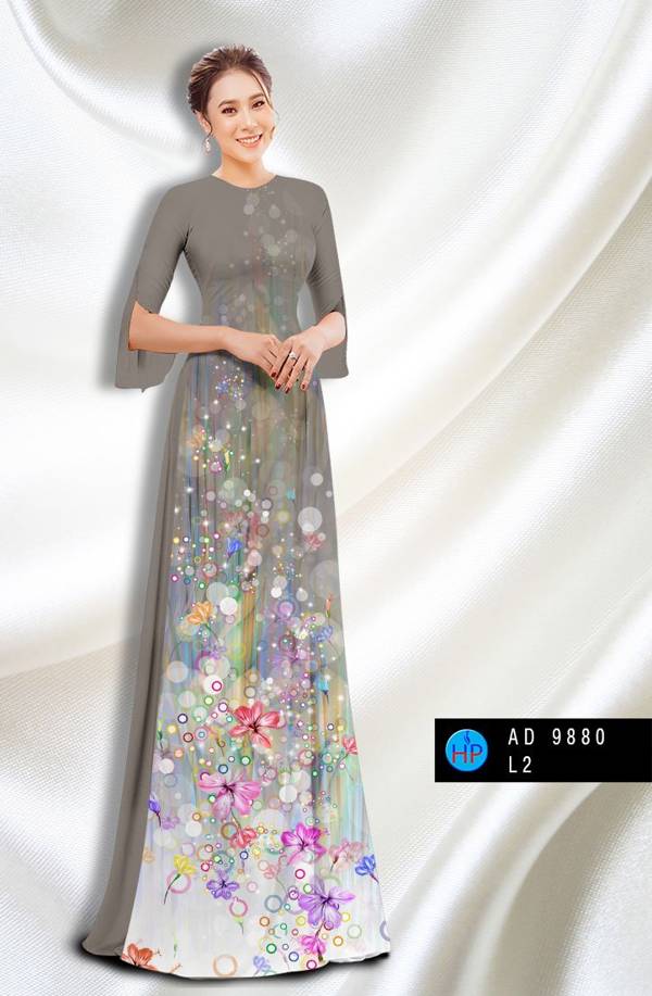 Vải Áo Dài Hoa In 3D Vừa Ra AD 9880 44 Vải Áo Dài Hoa In 3D Vừa Ra  AD 9880