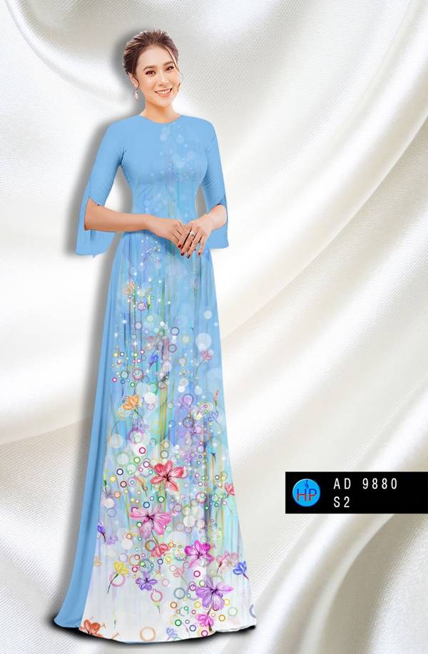 Vải Áo Dài Hoa In 3D Vừa Ra AD 9880 47 Vải Áo Dài Hoa In 3D Vừa Ra  AD 9880