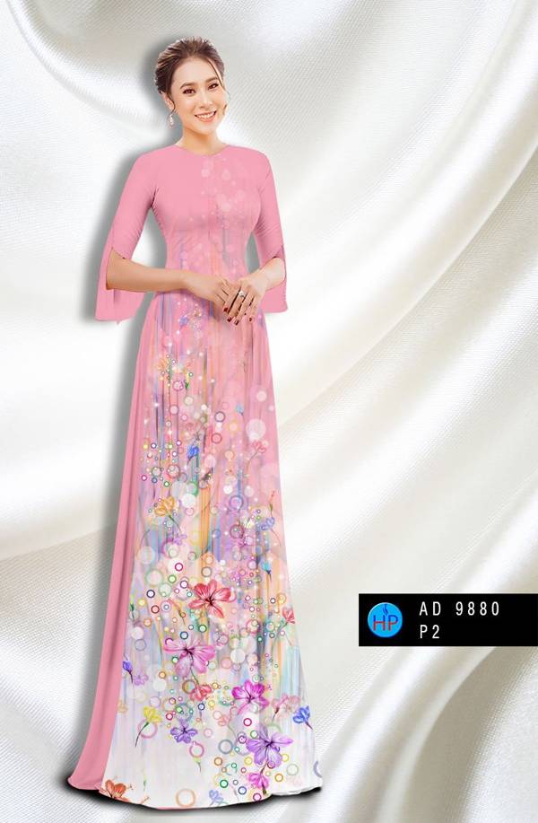 Vải Áo Dài Hoa In 3D Vừa Ra AD 9880 52 Vải Áo Dài Hoa In 3D Vừa Ra  AD 9880