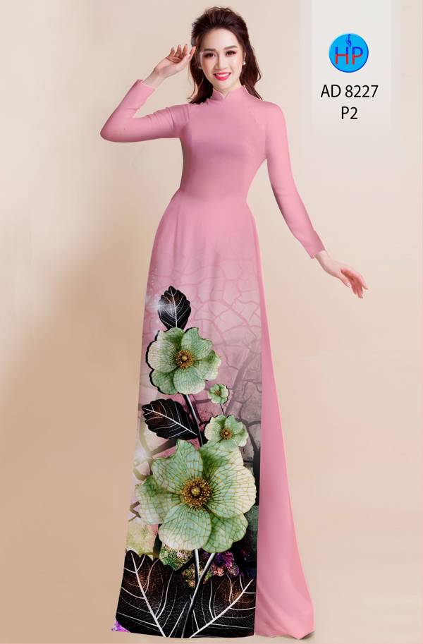 Vải Áo Dài Hoa In 3D Mới Ra AD 8227 43 Vải Áo Dài Hoa In 3D Mới Ra AD 8227
