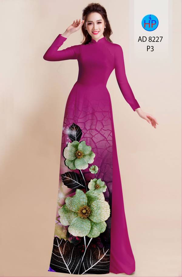 Vải Áo Dài Hoa In 3D Mới Ra AD 8227 51 Vải Áo Dài Hoa In 3D Mới Ra AD 8227