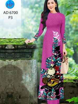 Vải Áo Dài Hoa In 3D Độc Đáo AD 6700 18 Vai Ao Dai Hoa In 3D Doc Dao AD 6700