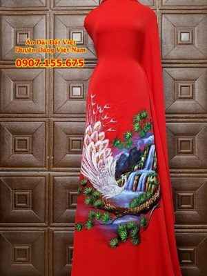 Vải Áo Dài Thái Tuấn Vẽ Chim Và Phong Cảnh AD VE151122_14 1