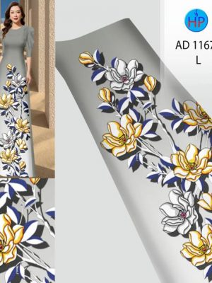 Vải Áo Dài Hoa In 3D Độc Đáo AD 11677 19 Vai Ao Dai Hoa In 3D Doc Dao AD 11677