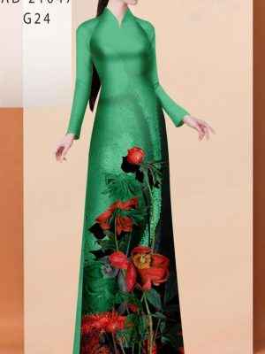 Vải Áo Dài Hoa In 3D Kiểu Mới AD 21047 19 Vai Ao Dai Hoa In 3D Kieu Moi AD 21047