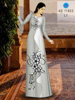Vải Áo Dài Hoa In 3D Mới Ra AD 11803 20 Vai Ao Dai Hoa In 3D Moi Ra AD 11803