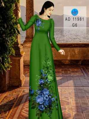 Vải Áo Dài Hoa Hồng Xanh Kiểu Mới AD 11981 33 1658220314 583 Vai Ao Dai Hoa Hong Xanh Kieu Moi AD 11981