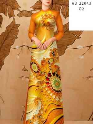 Vải Áo Dài Hoa In 3D Độc Đáo AD 22043 19 Vai Ao Dai Hoa In 3D Doc Dao AD 22043