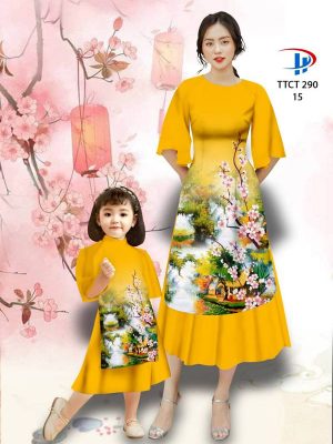 Vải Áo Dài Cách Tân Hoa Đào Và Phong Cảnh Thiết Kế 2022 AD TTCT290 17 Vai Ao Dai Cach Tan Hoa Dao Va Phong Canh