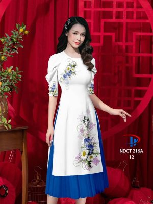 Vải Áo Dài Cách Tân Hoa In 3D Mới Ra AD NDCT216A 16 Vai Ao Dai Cach Tan Hoa In 3D Moi Ra
