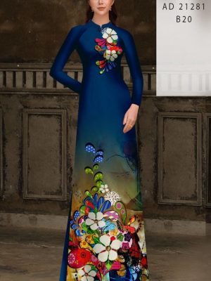Vải Áo Dài Hoa In 3D Độc Đáo AD 21281 19 Vai Ao Dai Hoa In 3D Doc Dao AD 21281