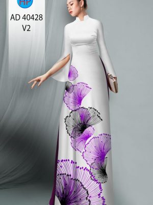 Vải Áo Dài Hoa In 3D Kiểu Mới AD 40428 19 Vai Ao Dai Hoa In 3D Kieu Moi AD 40428