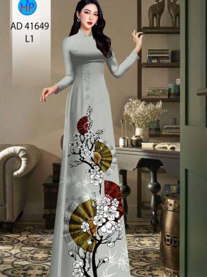 Vải Áo Dài Hoa In 3D Kiểu Mới AD 41649 19 Vai Ao Dai Hoa In 3D Kieu Moi AD 41649