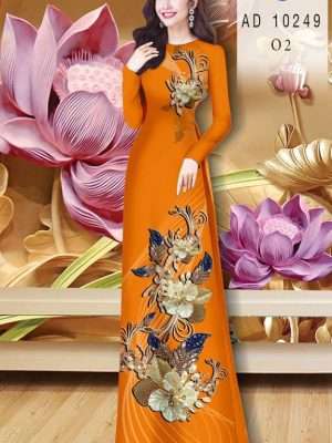 Vải Áo Dài Hoa In 3D Kiểu Mới AD 10249 20 Vai Ao Dai Hoa In 3D Kieu Moi AD 10249