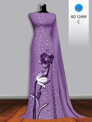 Vải Áo Dài Hoa In 3D Kiểu Mới AD 12499 20 Vai Ao Dai Hoa In 3D Kieu Moi AD 12499