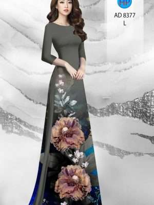 Vải Áo Dài Hoa In 3D Mới Ra AD 8377 19 Vai Ao Dai Hoa In 3D Moi Ra AD 8377