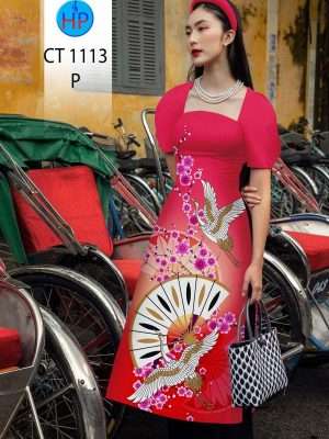 Vải Áo Dài Hoa Đào Chim Hạc Mới Ra AD CT1113 35 1671166094 90 Vai Ao Dai Hoa Dao Chim Hac Moi Ra AD