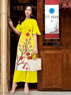 Vải Áo Dài Hoa Đào Đón Tết Thiết Kế 2022 AD 4048 35 1671427377 193 Vai Ao Dai Hoa Dao Don Tet Thiet Ke 2022
