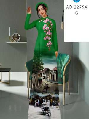 Vải Áo Dài Hoa Đào Và Phong Cảnh Mới Ra AD 22794 19 Vai Ao Dai Hoa Dao Va Phong Canh Moi Ra
