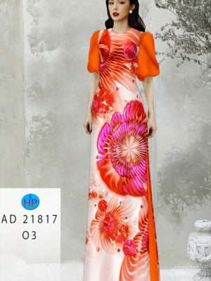 Vải Áo Dài Hoa In 3D Kiểu Mới AD 21817 19 Vai Ao Dai Hoa In 3D Kieu Moi AD 21817