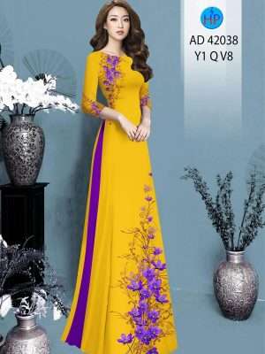 Vải Áo Dài Hoa In 3D Kiểu Mới AD 42038 24 Vai Ao Dai Hoa In 3D Kieu Moi AD 42038