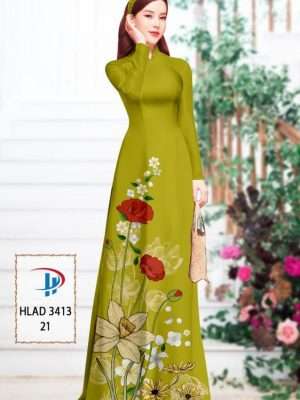 Vải Áo Dài Hoa In 3D Kiểu Mới AD HLAD3413 26 Vai Ao Dai Hoa In 3D Kieu Moi AD HLAD3413