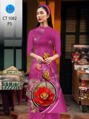 Vai Ao Dai Hoa Sen Vua Ra AD CT1082