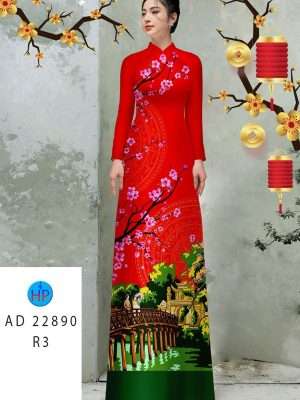 Vải Áo Dài Tết Hoa Đào Kiểu Mới AD 22890 19 Vai Ao Dai Tet Hoa Dao Kieu Moi AD 22890