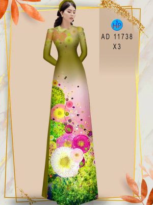 Vải Áo Dài Hoa In 3D Kiểu Mới AD 11738 19 Vai Ao Dai Hoa In 3D Kieu Moi AD 11738