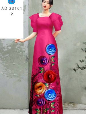 Vải Áo Dài Hoa Hồng Kiểu Mới AD 23101 19 Vai Ao Dai Hoa Hong Kieu Moi AD 23101