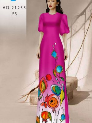 Vải Áo Dài Hoa In 3D Kiểu Mới AD 21255 19 Vai Ao Dai Hoa In 3D Kieu Moi AD 21255