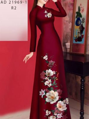 Vải Áo Dài Hoa In 3D Mới Ra AD 21969 21 Vai Ao Dai Hoa In 3D Moi Ra AD 21969