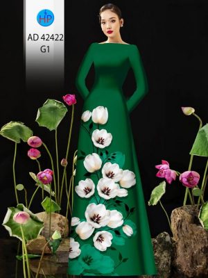 Vải Áo Dài Hoa In 3D Mới Ra AD 42422 20 Vai Ao Dai Hoa In 3D Moi Ra AD 42422