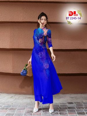Vải Áo Dài Hoa In 3D Độc Đáo AD BT2245 18 Vai Ao Dai Hoa In 3D Doc Dao AD BT2245