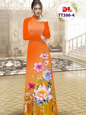 Vải Áo Dài Hoa In 3d Mới Ra AD TT306 18 Vai Ao Dai Hoa In 3d Moi Ra AD TT306